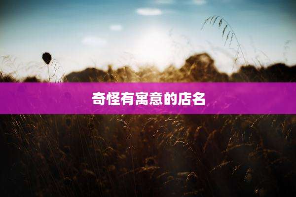 奇怪有寓意的店名