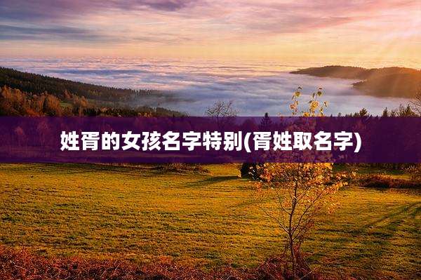 姓胥的女孩名字特别(胥姓取名字)