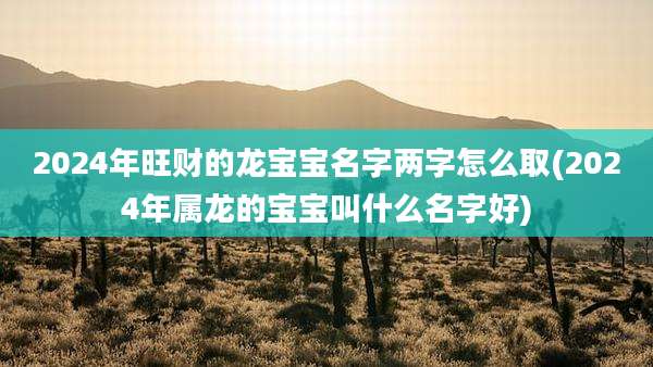 2024年旺财的龙宝宝名字两字怎么取(2024年属龙的宝宝叫什么名字好)