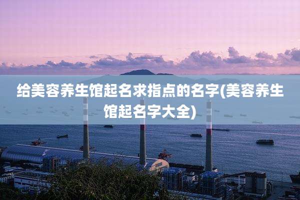 给美容养生馆起名求指点的名字(美容养生馆起名字大全)