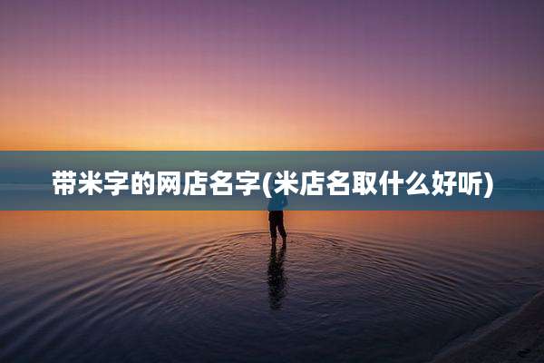 带米字的网店名字(米店名取什么好听)