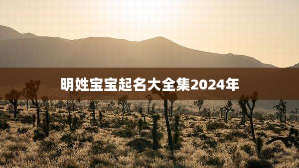 明姓宝宝起名大全集2024年