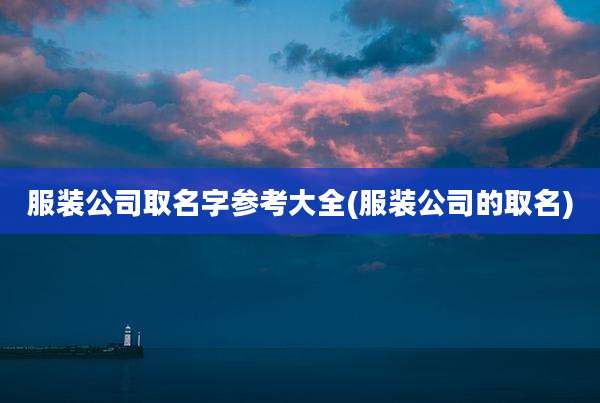 服装公司取名字参考大全(服装公司的取名)
