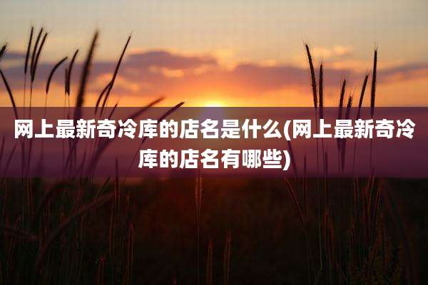 网上最新奇冷库的店名是什么(网上最新奇冷库的店名有哪些)