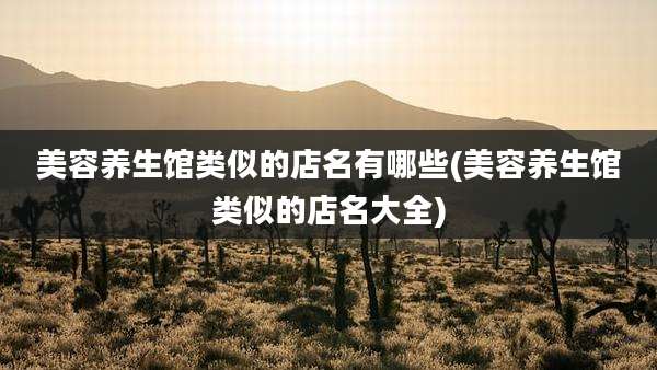 美容养生馆类似的店名有哪些(美容养生馆类似的店名大全)