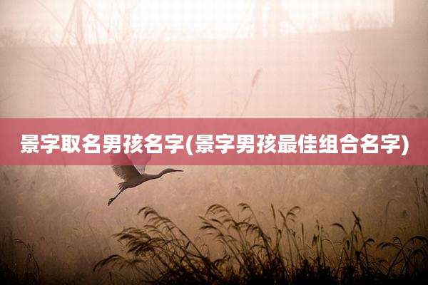 景字取名男孩名字(景字男孩最佳组合名字)