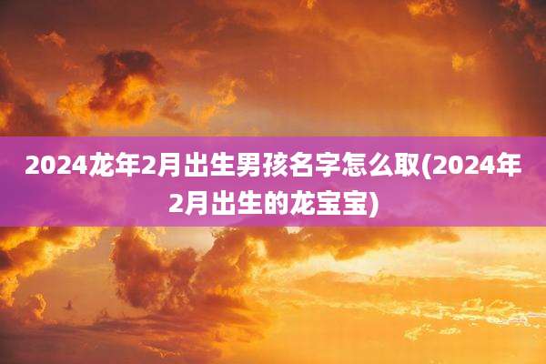 2024龙年2月出生男孩名字怎么取(2024年2月出生的龙宝宝)