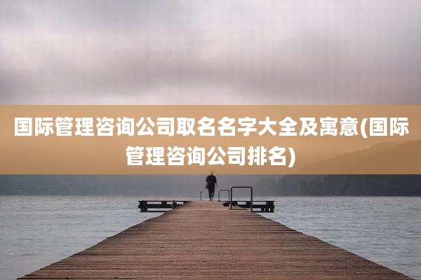 国际管理咨询公司取名名字大全及寓意(国际管理咨询公司排名)
