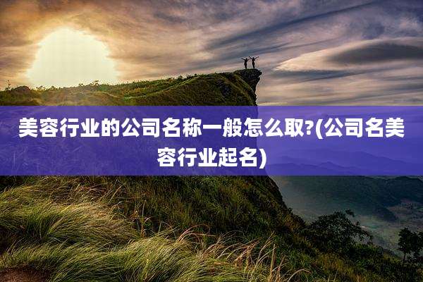 美容行业的公司名称一般怎么取?(公司名美容行业起名)