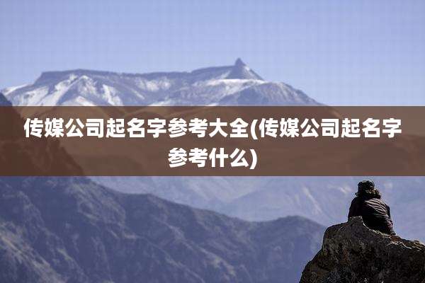 传媒公司起名字参考大全(传媒公司起名字参考什么)
