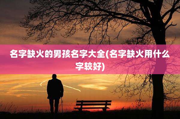名字缺火的男孩名字大全(名字缺火用什么字较好)