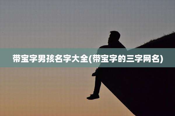 带宝字男孩名字大全(带宝字的三字网名)