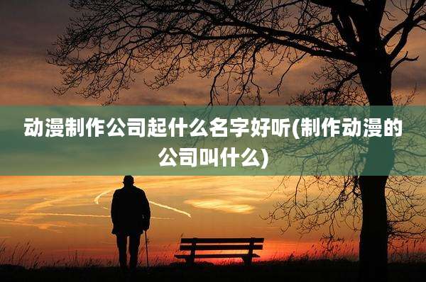 动漫制作公司起什么名字好听(制作动漫的公司叫什么)