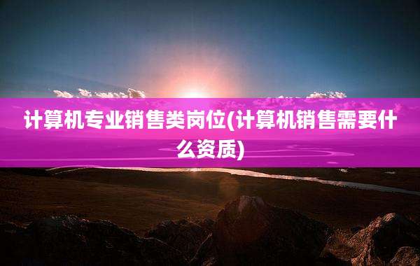 计算机专业销售类岗位(计算机销售需要什么资质)