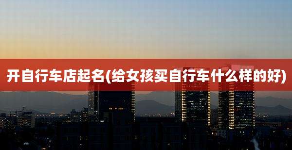 开自行车店起名(给女孩买自行车什么样的好)