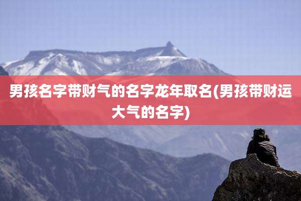 男孩名字带财气的名字龙年取名(男孩带财运大气的名字)