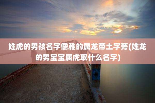 姓虎的男孩名字儒雅的属龙带土字旁(姓龙的男宝宝属虎取什么名字)