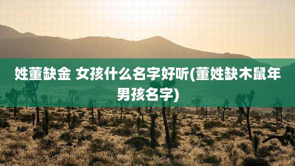 姓董缺金 女孩什么名字好听(董姓缺木鼠年男孩名字)