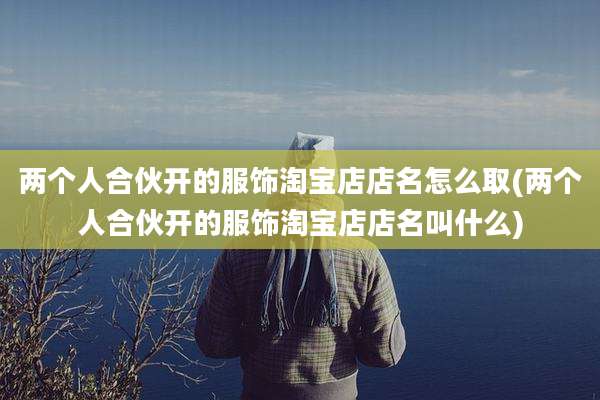 两个人合伙开的服饰淘宝店店名怎么取(两个人合伙开的服饰淘宝店店名叫什么)