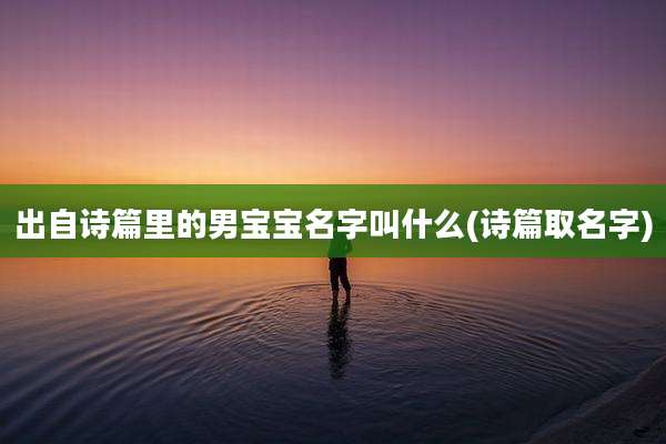 出自诗篇里的男宝宝名字叫什么(诗篇取名字)