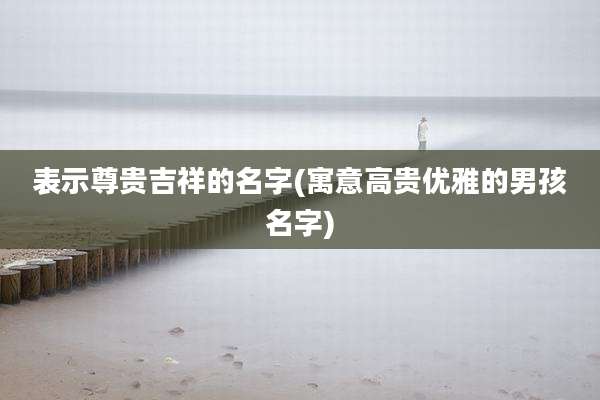 表示尊贵吉祥的名字(寓意高贵优雅的男孩名字)