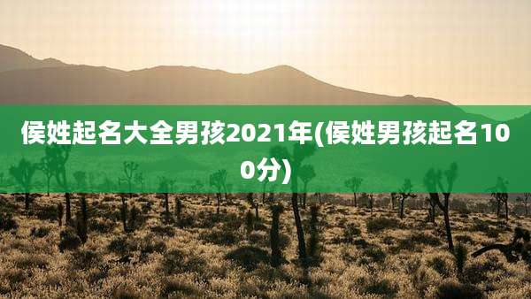 侯姓起名大全男孩2021年(侯姓男孩起名100分)