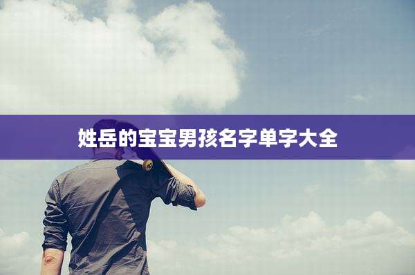 姓岳的宝宝男孩名字单字大全