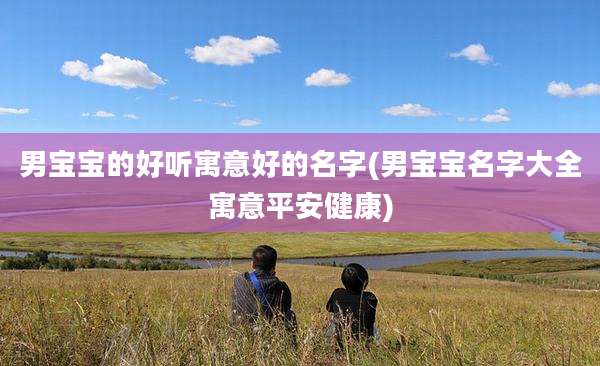 男宝宝的好听寓意好的名字(男宝宝名字大全寓意平安健康)