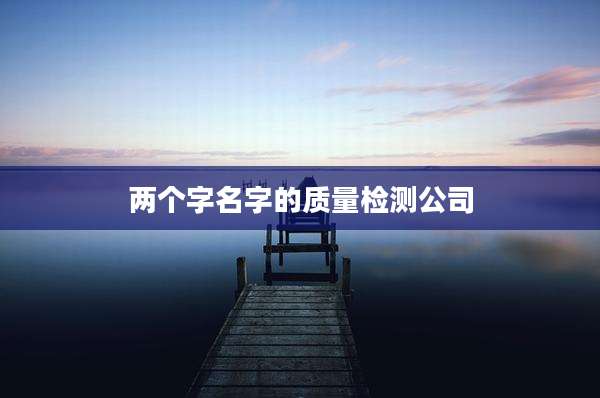 两个字名字的质量检测公司