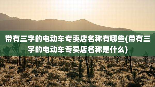 带有三字的电动车专卖店名称有哪些(带有三字的电动车专卖店名称是什么)