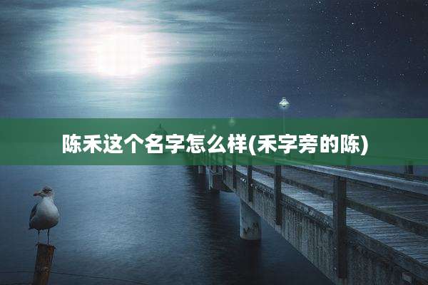 陈禾这个名字怎么样(禾字旁的陈)