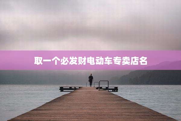 取一个必发财电动车专卖店名