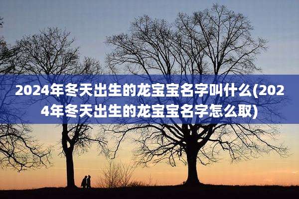 2024年冬天出生的龙宝宝名字叫什么(2024年冬天出生的龙宝宝名字怎么取)