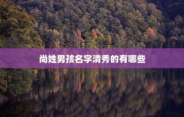 尚姓男孩名字清秀的有哪些