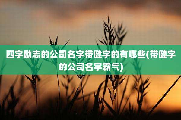 四字励志的公司名字带健字的有哪些(带健字的公司名字霸气)