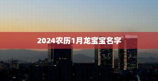 2024农历1月龙宝宝名字