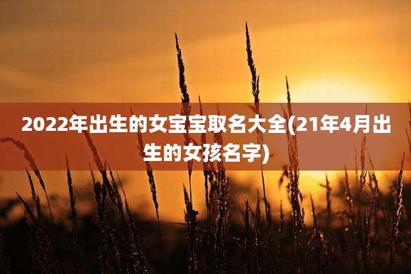 2022年出生的女宝宝取名大全(21年4月出生的女孩名字)