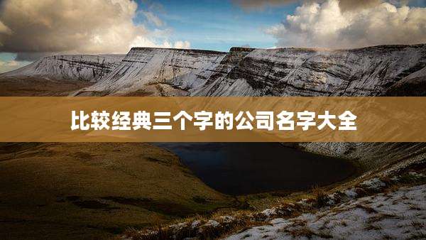 比较经典三个字的公司名字大全