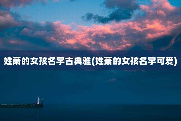 姓萧的女孩名字古典雅(姓萧的女孩名字可爱)