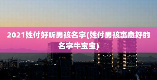 2021姓付好听男孩名字(姓付男孩寓意好的名字牛宝宝)