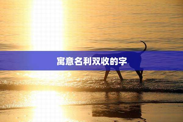 寓意名利双收的字