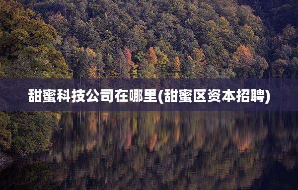 甜蜜科技公司在哪里(甜蜜区资本招聘)