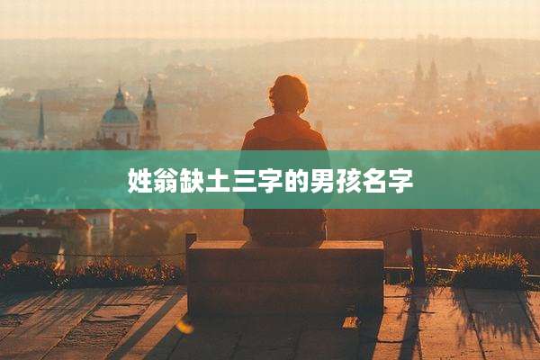 姓翁缺土三字的男孩名字