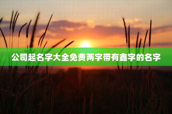 公司起名字大全免费两字带有鑫字的名字