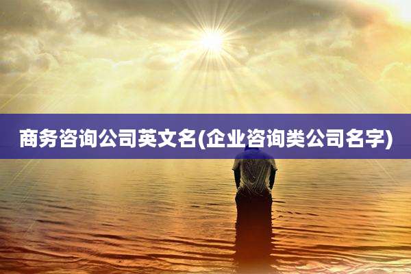 商务咨询公司英文名(企业咨询类公司名字)