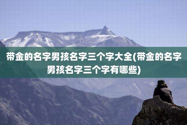 带金的名字男孩名字三个字大全(带金的名字男孩名字三个字有哪些)