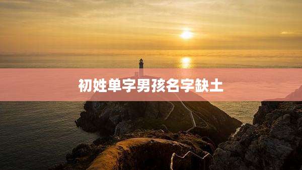 初姓单字男孩名字缺土