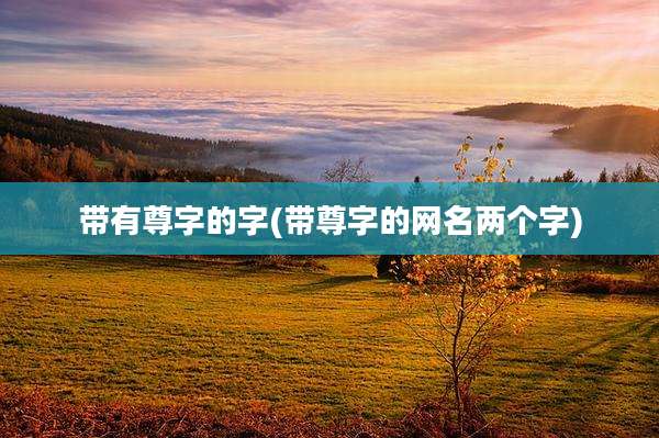 带有尊字的字(带尊字的网名两个字)
