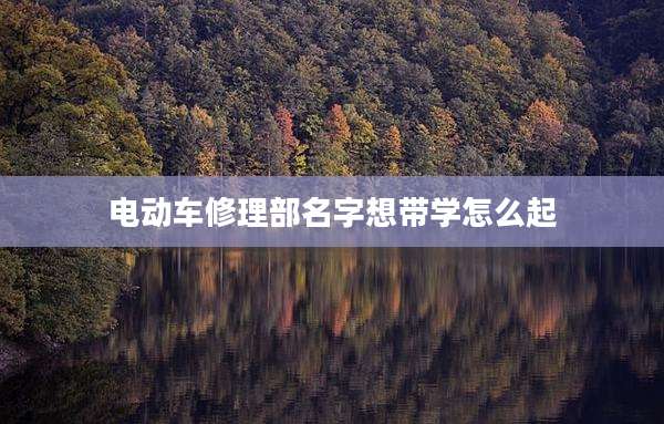 电动车修理部名字想带学怎么起