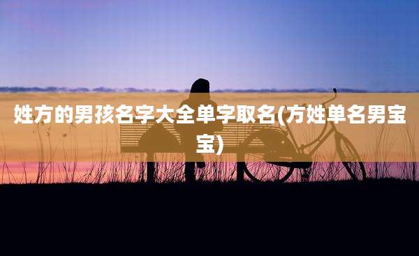 姓方的男孩名字大全单字取名(方姓单名男宝宝)